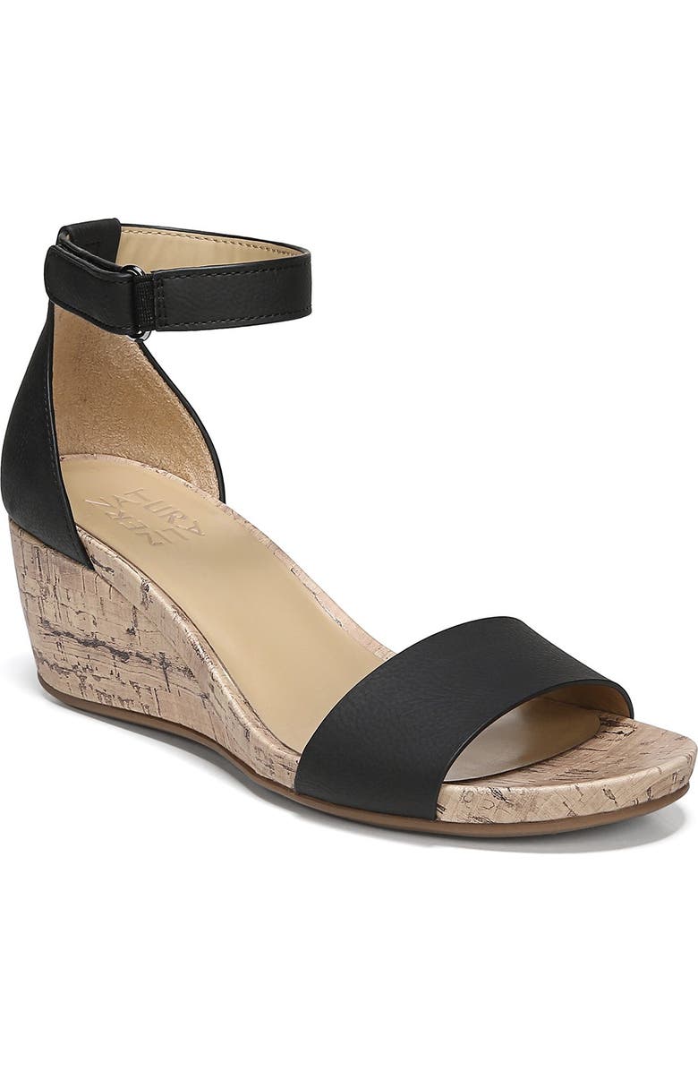 Naturalizer Areda Wedge Sandal - Wide Width Available, Alternate, color, Black