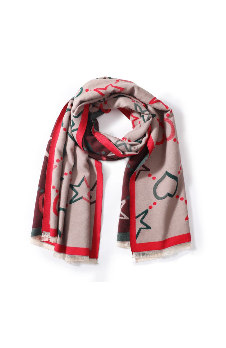 Youzey The Astra Scarf, Main, color, Cream/Red/Teal