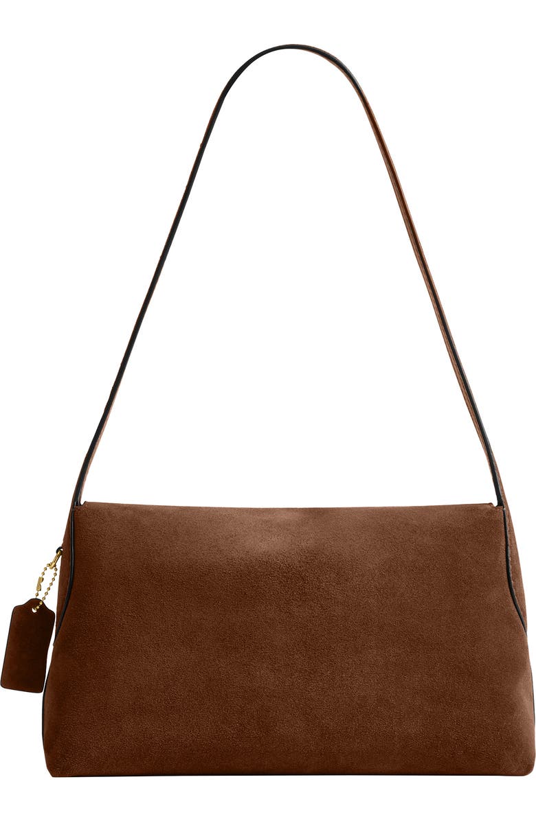 COACH Chelsea 30 Suede Shoulder Bag, Alternate, color, B4/ Warm Brown
