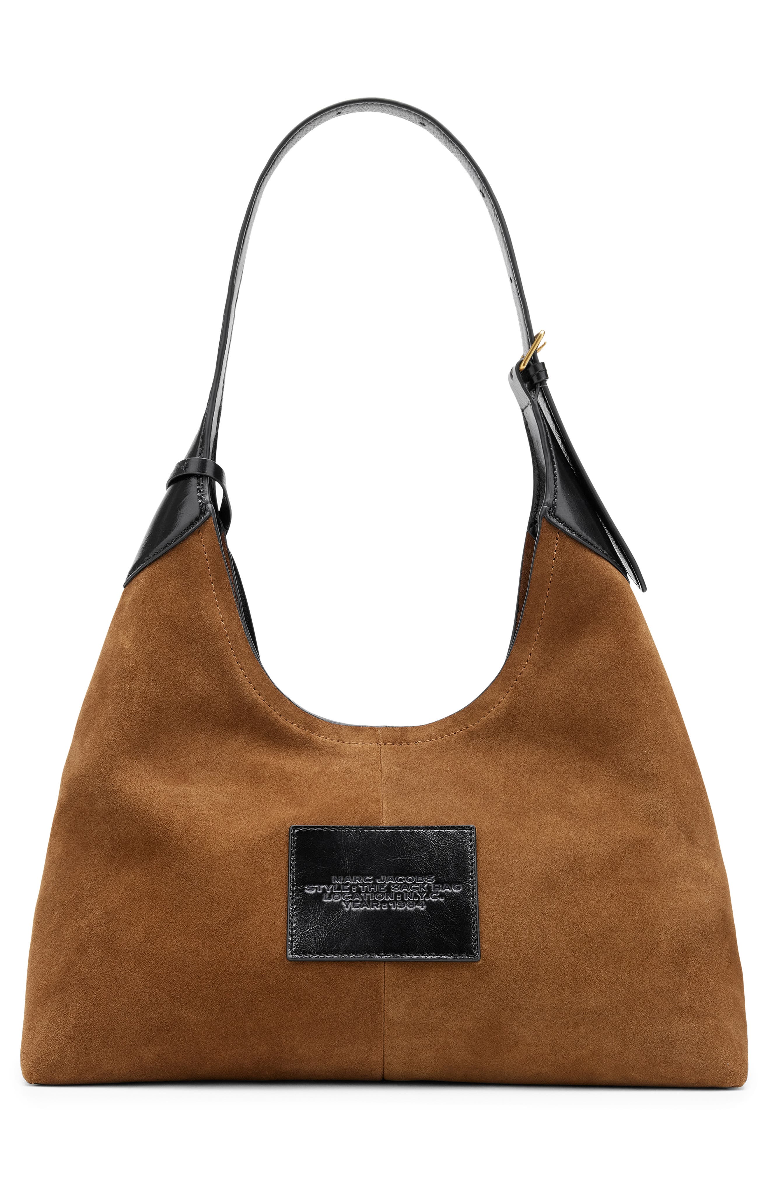 The Belted Sack Suede Leather Bag, Alternate, color, COPPER