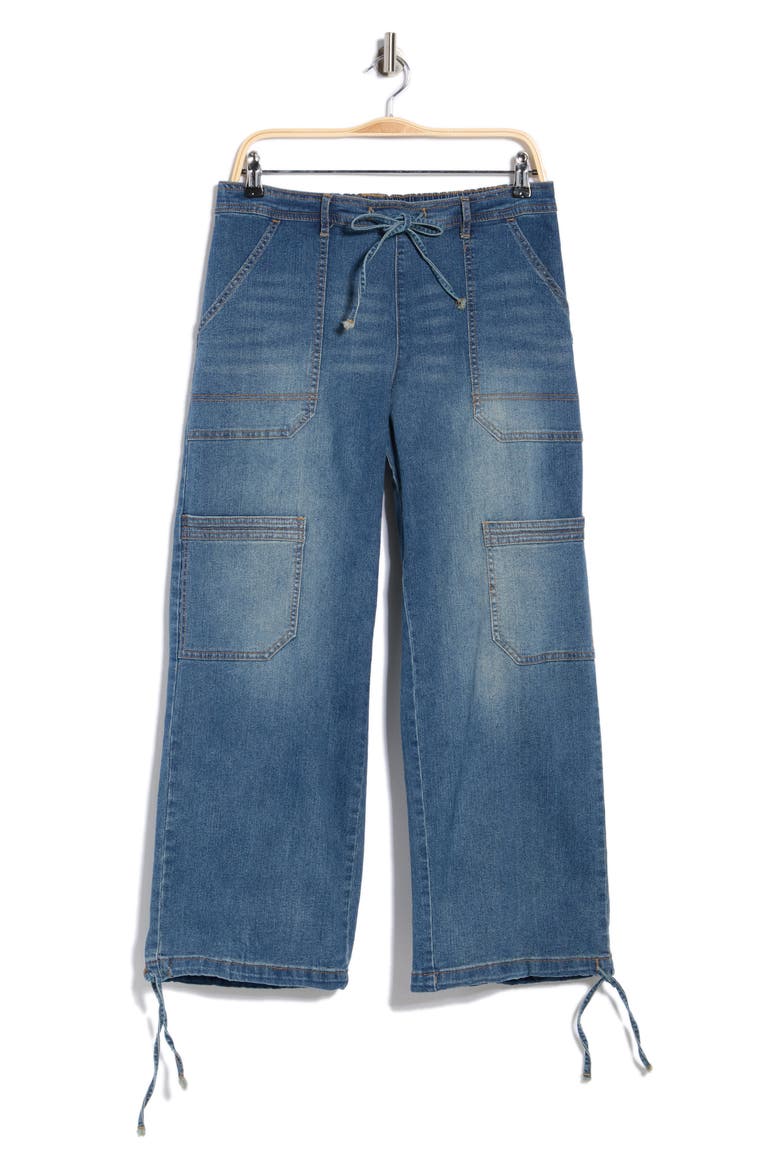 Cargo Wide Leg Jeans, Main, color, MEDIUM WASH