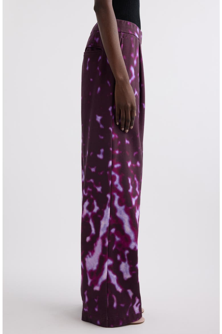 Hartia Orchid Petal Print Pleated Wide Leg Sweatpants, Alternate, color, FUCHSIA