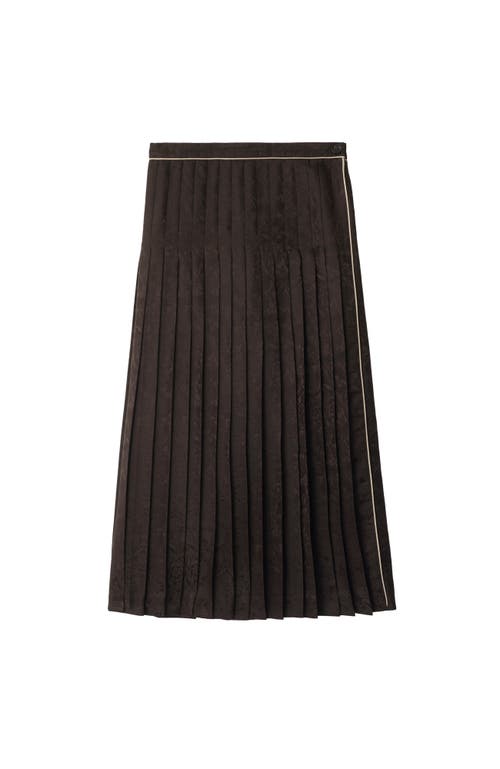 Burberry Sunflower Seiden-midirock Mit Falten In Black