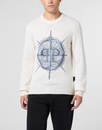 PHILIPP PLEIN Round Neck Pullover Wind Rose Men