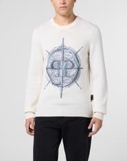 PHILIPP PLEIN Round Neck Pullover Wind Rose Men