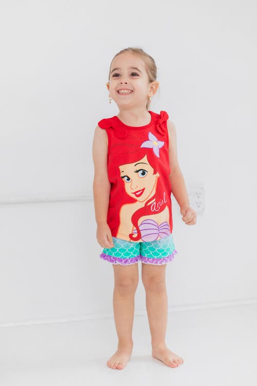 Disney Tank Top & French Terry Shorts Set In Red
