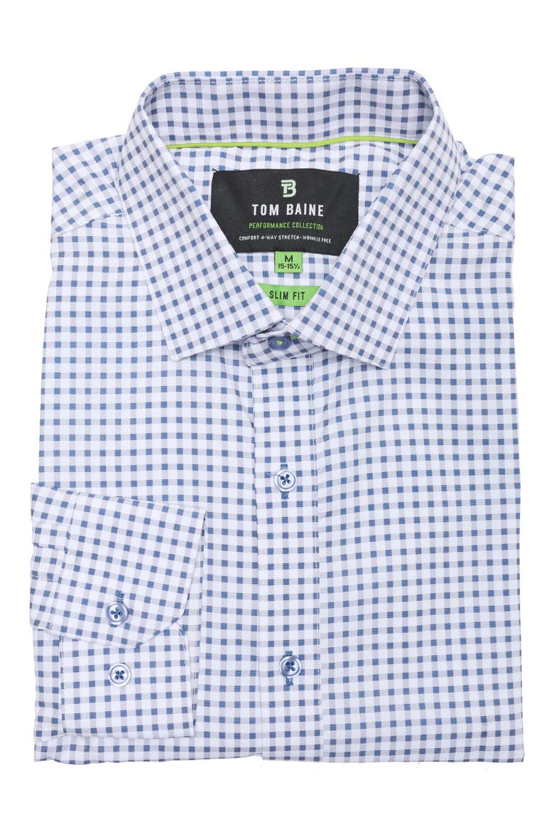 Performance Stretch Winkle Free Button-Up Shirt, Alternate, color, NAVY