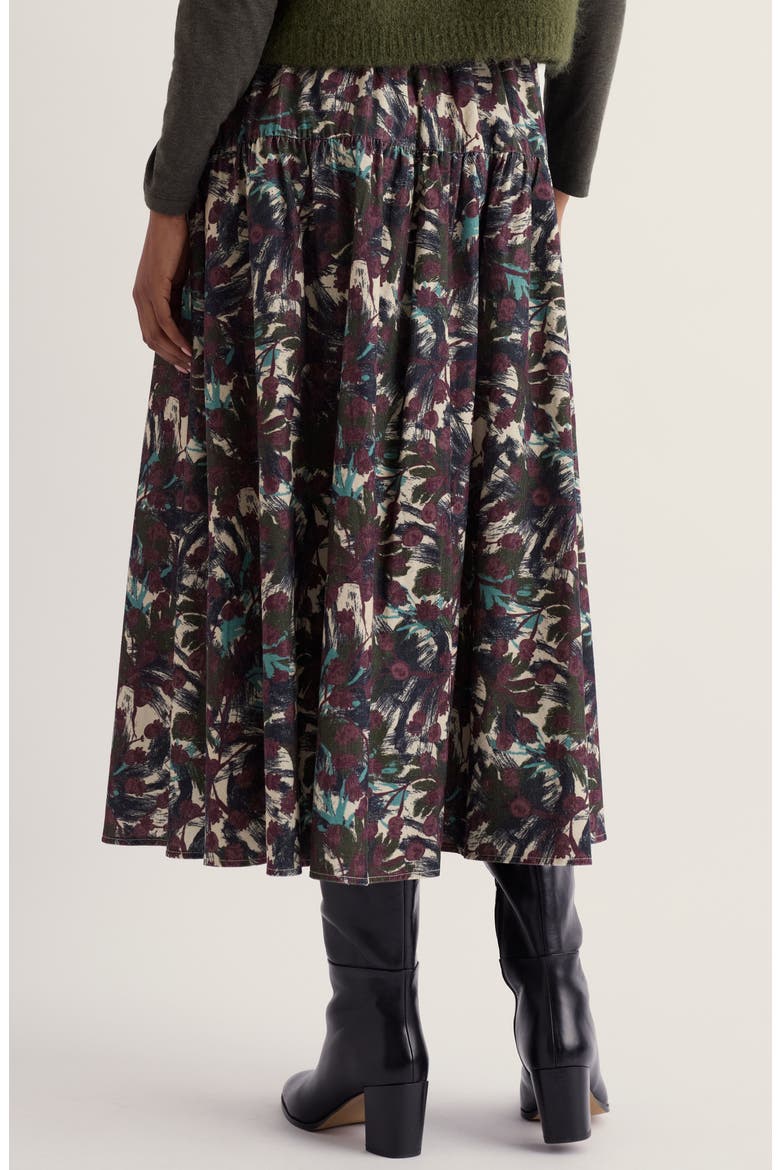 Hamlyn Tiered Midi A-Line Skirt, Alternate, color, INKY SEEDHEADS ARAN