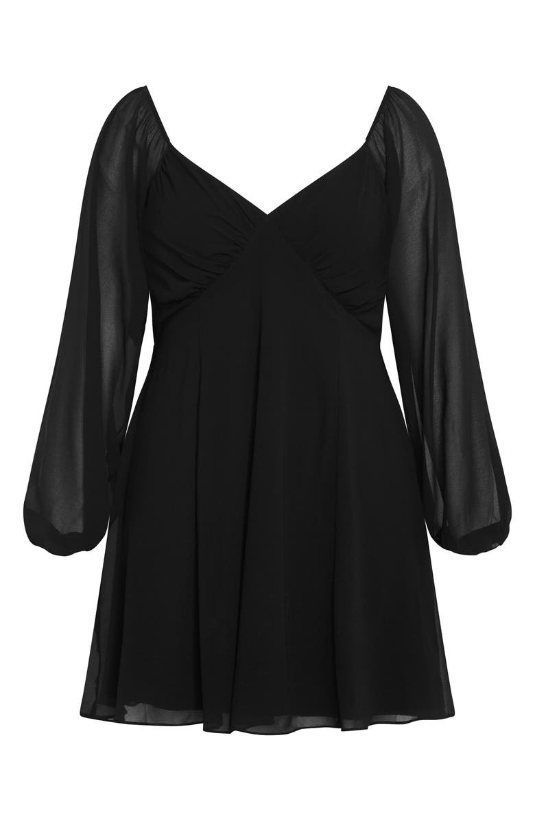 City Chic Flirty Flounce Long Sleeve Minidress, Alternate, color, 