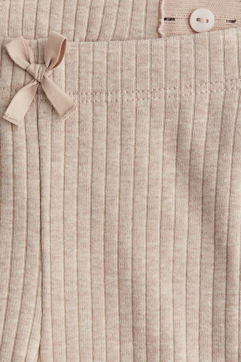 Ribbed Cotton Leggings, Alternate, color, Beige melange