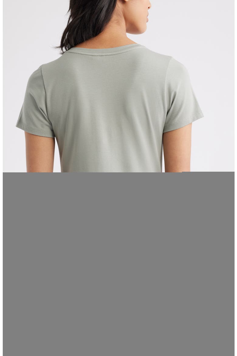 Everyday V-Neck Pima Cotton Blend T-Shirt, Alternate, color, GREEN CHAPARRAL