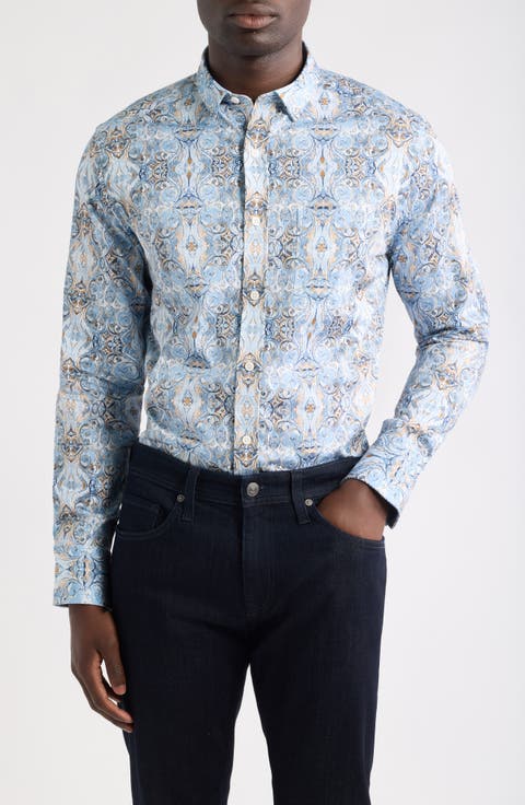 Logan Print Button-Up Shirt