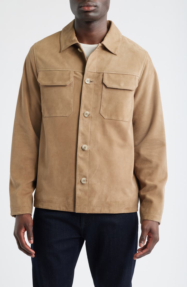Nordstrom Suede Jacket, Alternate, color, Tan Greige