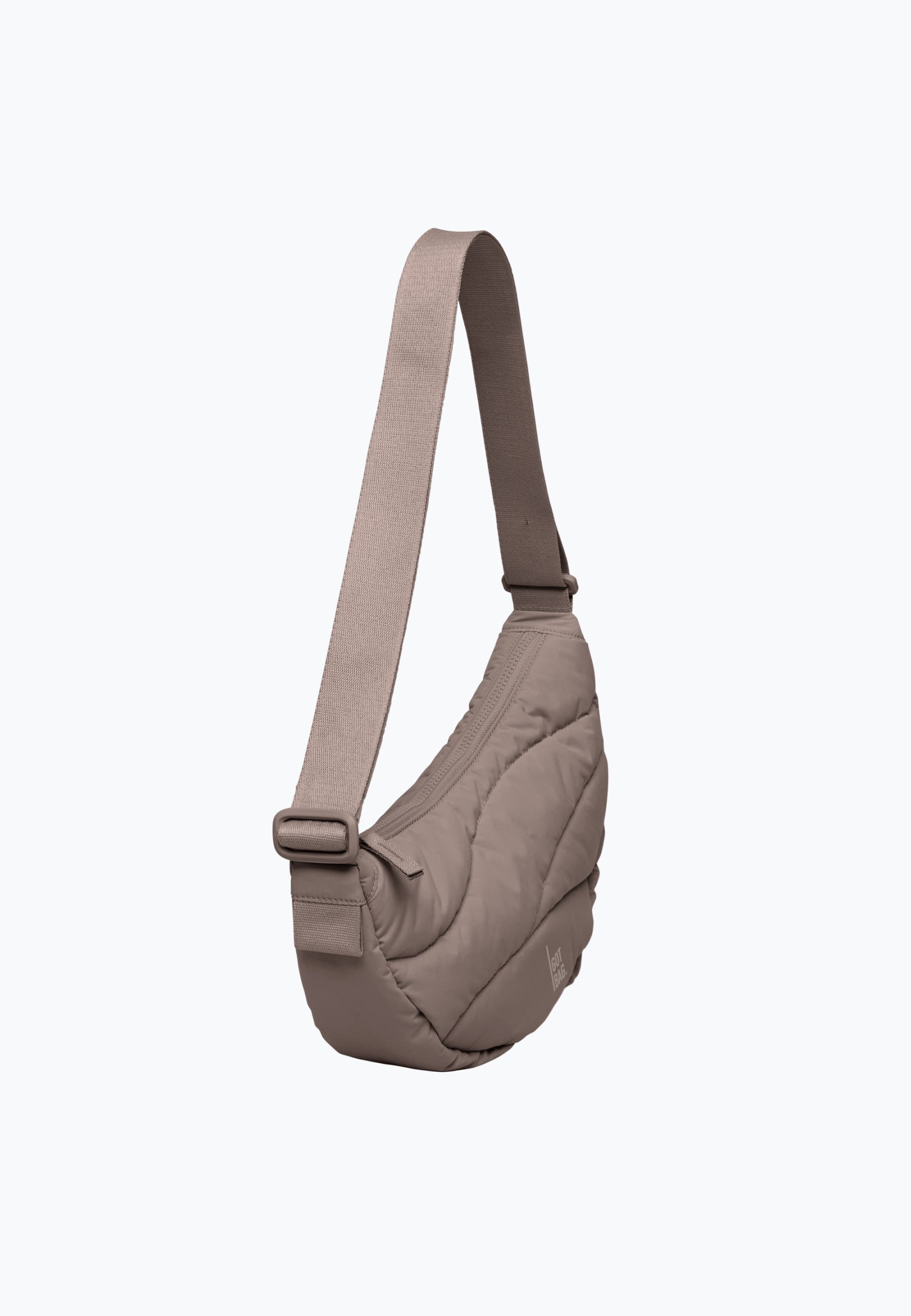 Wavy Puffer Recycled Nylon Moon Bag, Alternate, color, oyster
