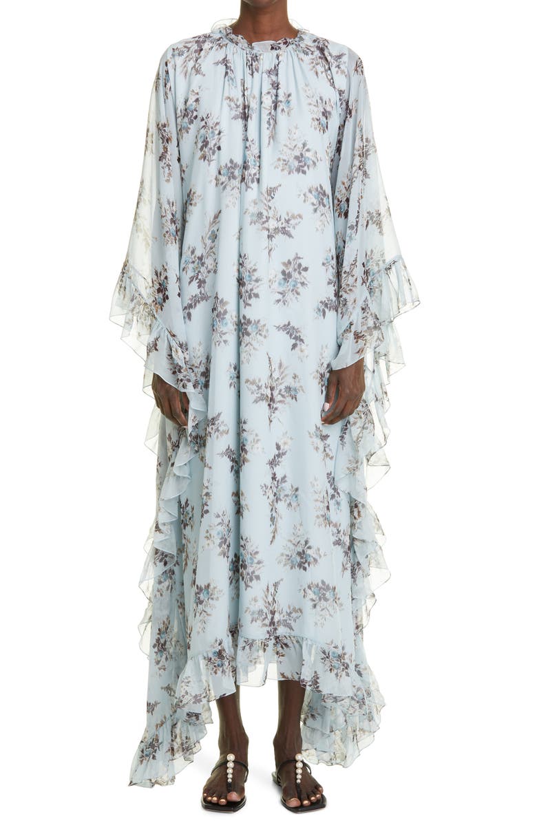 Erdem Darence Floral Long Sleeve Crêpe de Chine Maxi Dress, Main, color, 