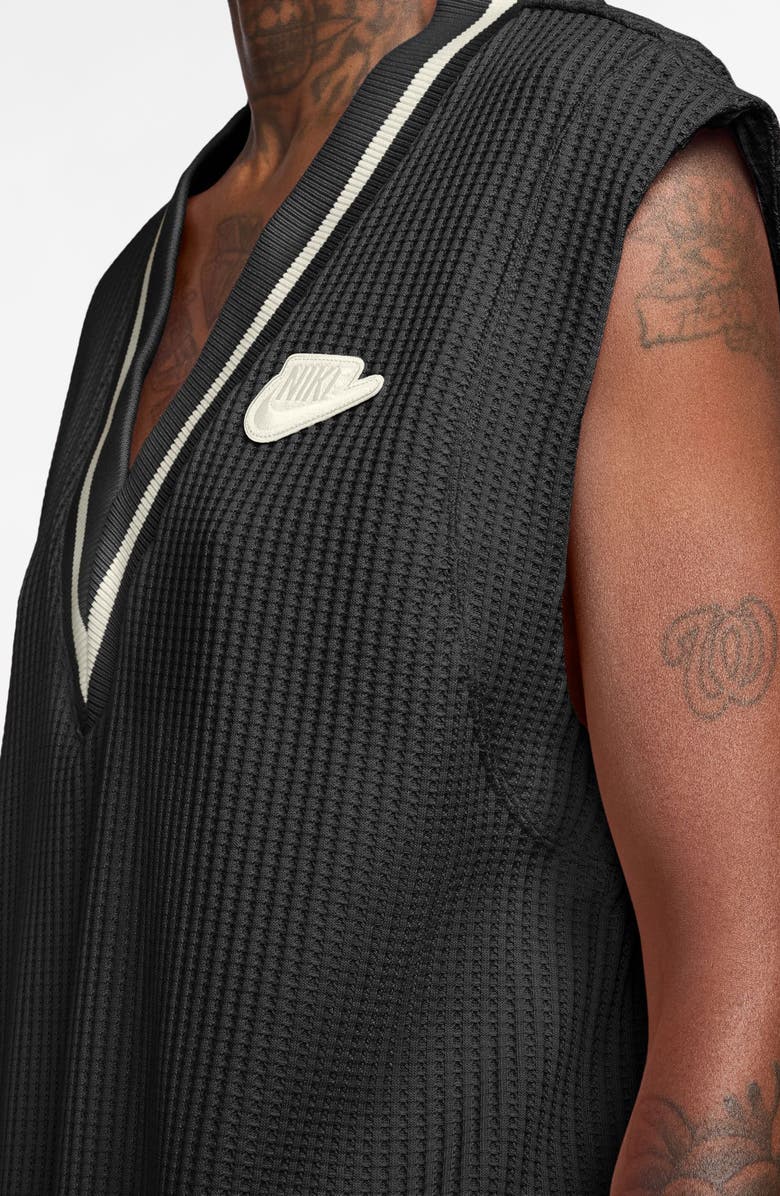 Nike Oversize Waffle Vest, Alternate, color, Black/ Sail