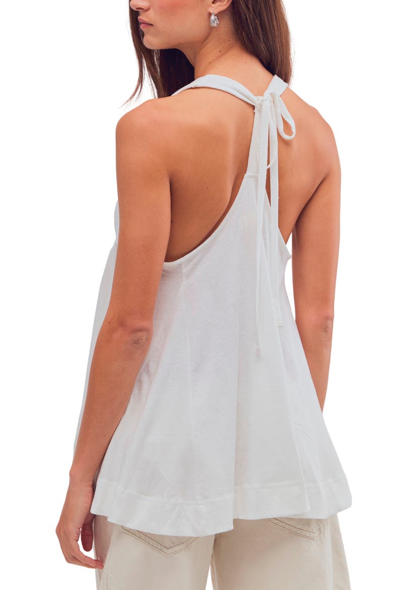 Valerie Halter Neck Cotton Tunic Top, Alternate, color, CLEAN IVORY