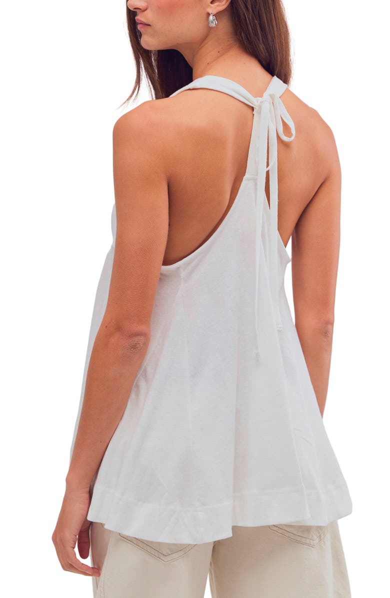 Free People Valerie Halter Neck Cotton Tunic Top, Alternate, color, Clean Ivory
