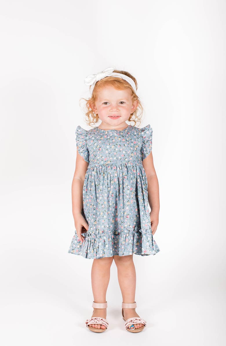 Popatu Kids' Floral Pinafore Dress, Alternate, color, Blue