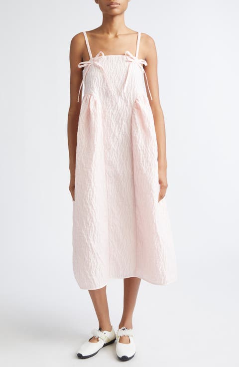 Ambra Floral Lobelia Matelassé Babydoll Dress