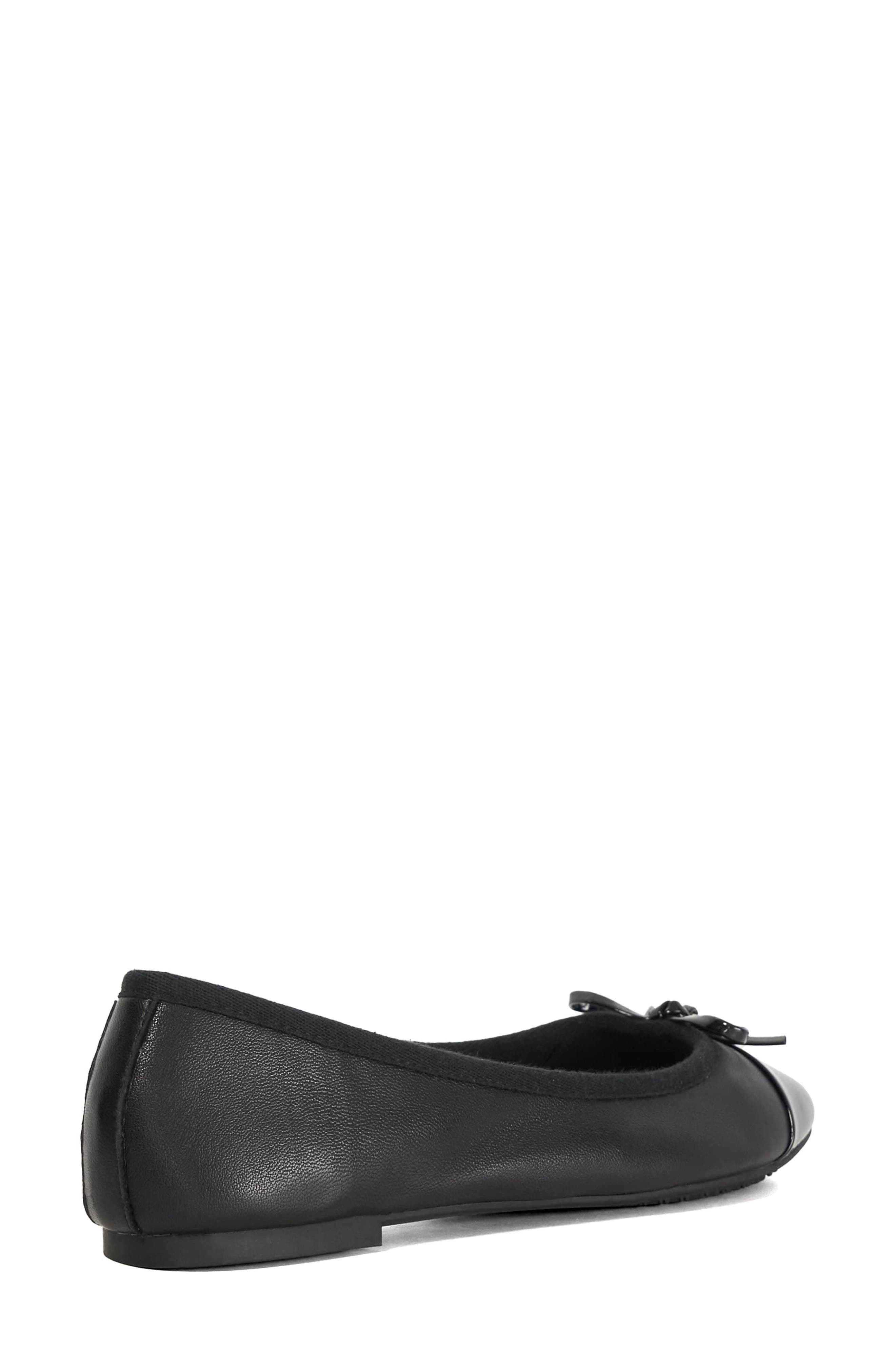 Dune London Harpington Cap Toe Ballet Flat, Alternate, color, Black