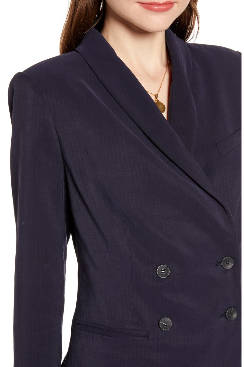Drapey Double Breasted Blazer (Nordstrom Exclusive), Alternate, color, NAVY NIGHT