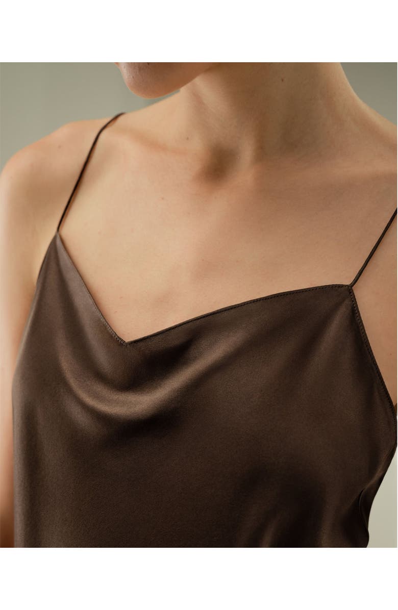 Lilysilk Chic Minimal Silk Cami, Alternate, color, Chocolate
