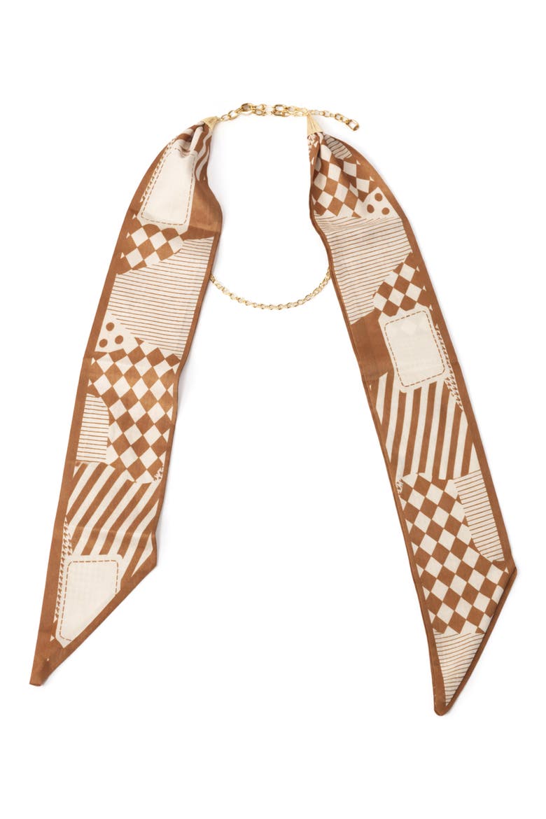Scarf Chain Necklace, Main, color, BROWN