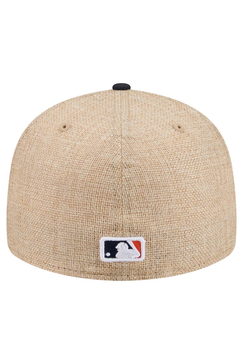 Men's New Era  Natural/Navy Houston Astros Twine 59FIFTY Fitted Hat, Alternate, color, Natural