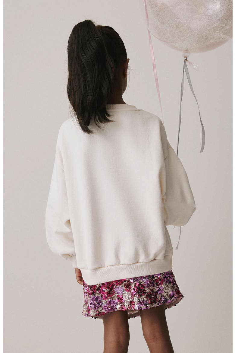 Kids' Sequin Embellished Bow Graphic Sweatshirt, Alternate, color, PINK