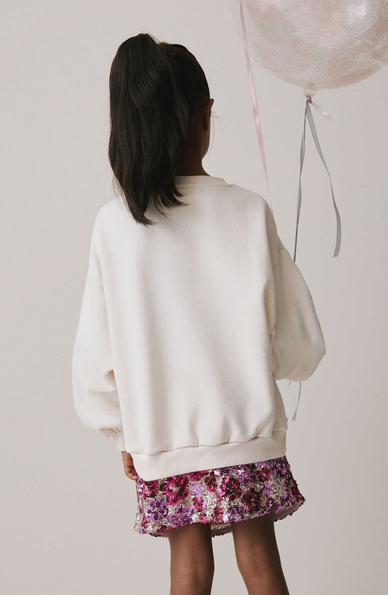 NEXT Kids
 Sequin Embellished Bow Graphic Sweatshirt, Alternate, color, Pink