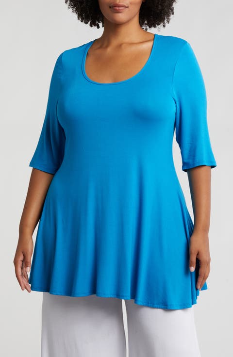 Swing Asymmetric Hem Tunic Top