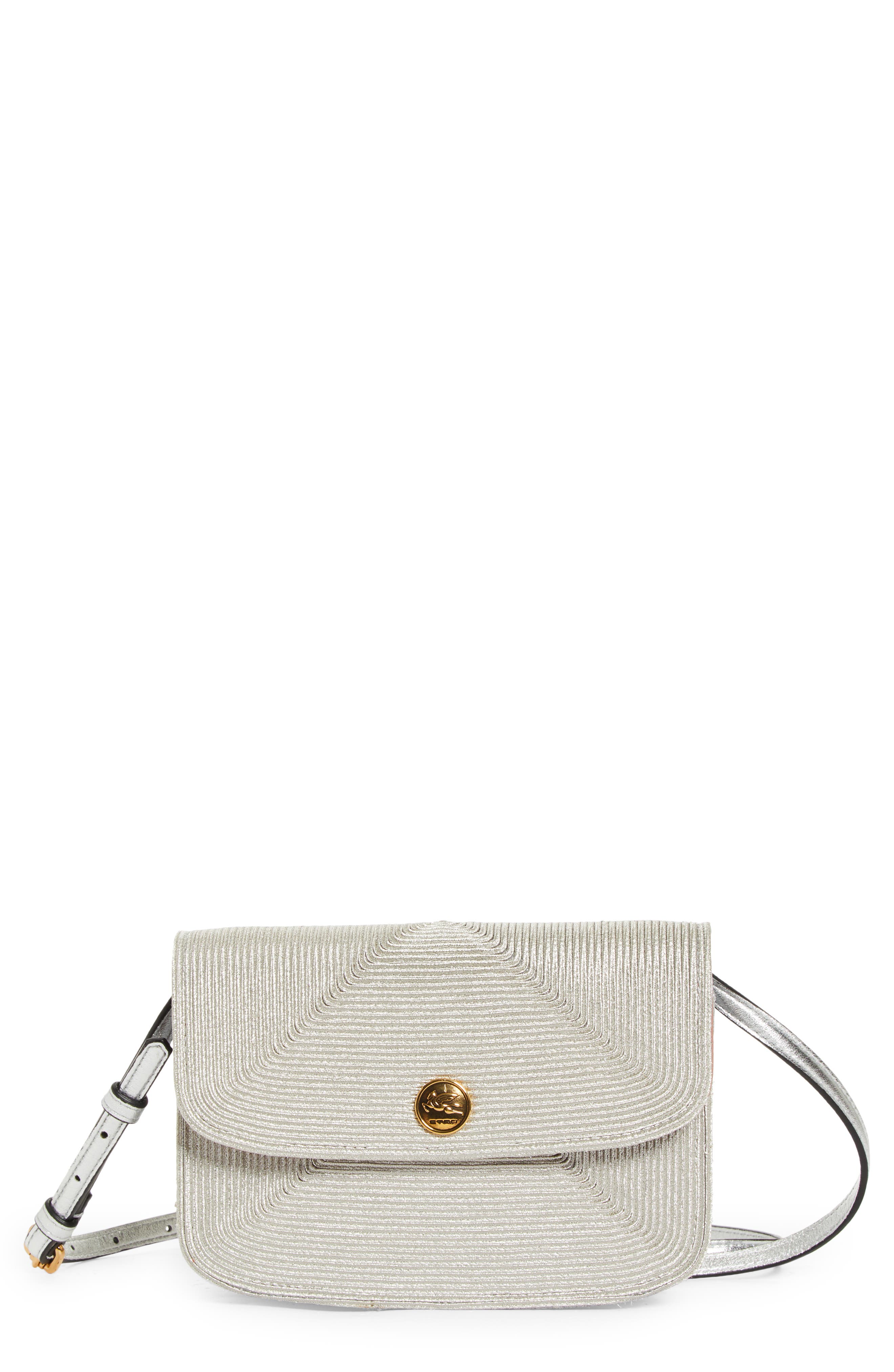 Etro Essential Raffia Crossbody Bag, Main, color, 