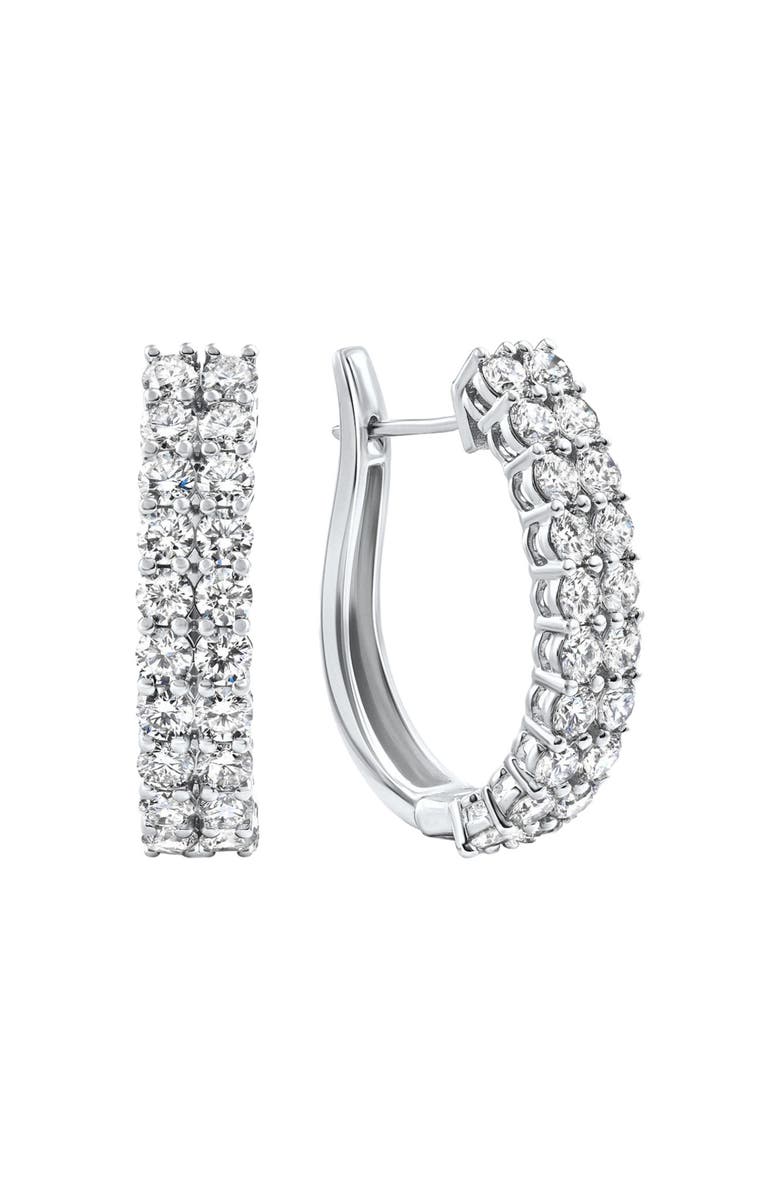 Bliss Diamond 3.24Ct Double Row Diamond Hoops 14k Gold Lab Grown Women's Earrings 1", Main, color, 