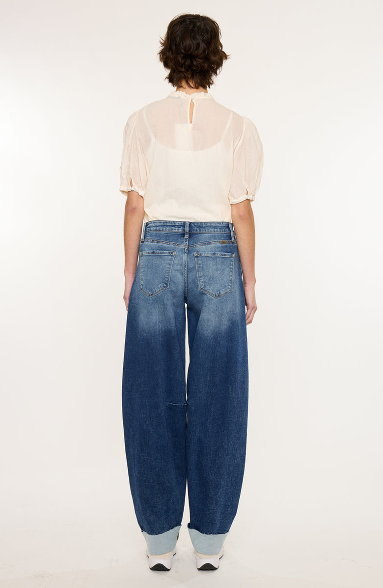 KanCan Maeby Knit Low Slung Horseshoe Jeans, Alternate, color, Medium Light