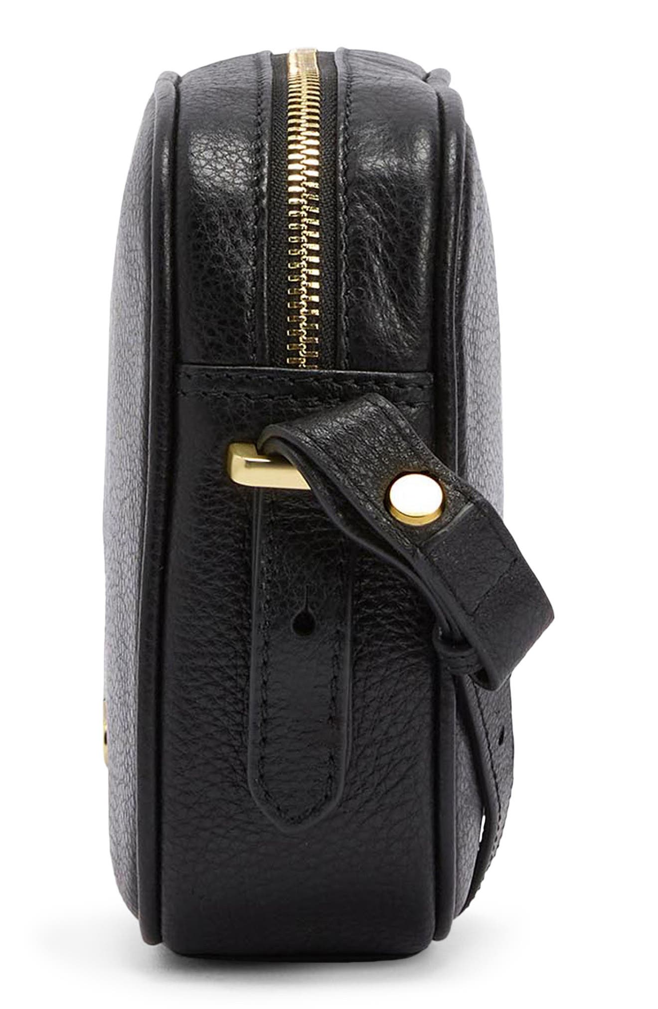 Barbour Daphne Leather Crossbody Bag, Alternate, color, Black