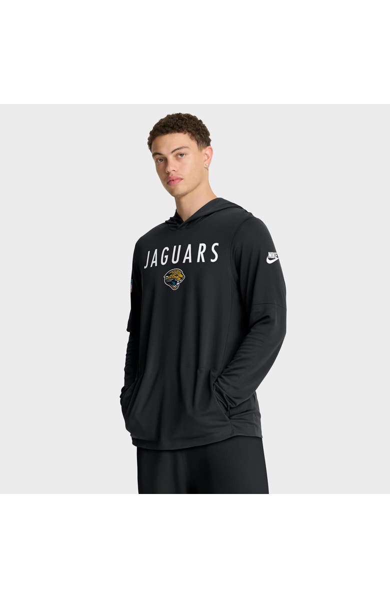 Nike Men's Nike Black Jacksonville Jaguars Alt Pack Pass Accuracy Performance Long Sleeve Hoodie T-Shirt, Main, color, Black