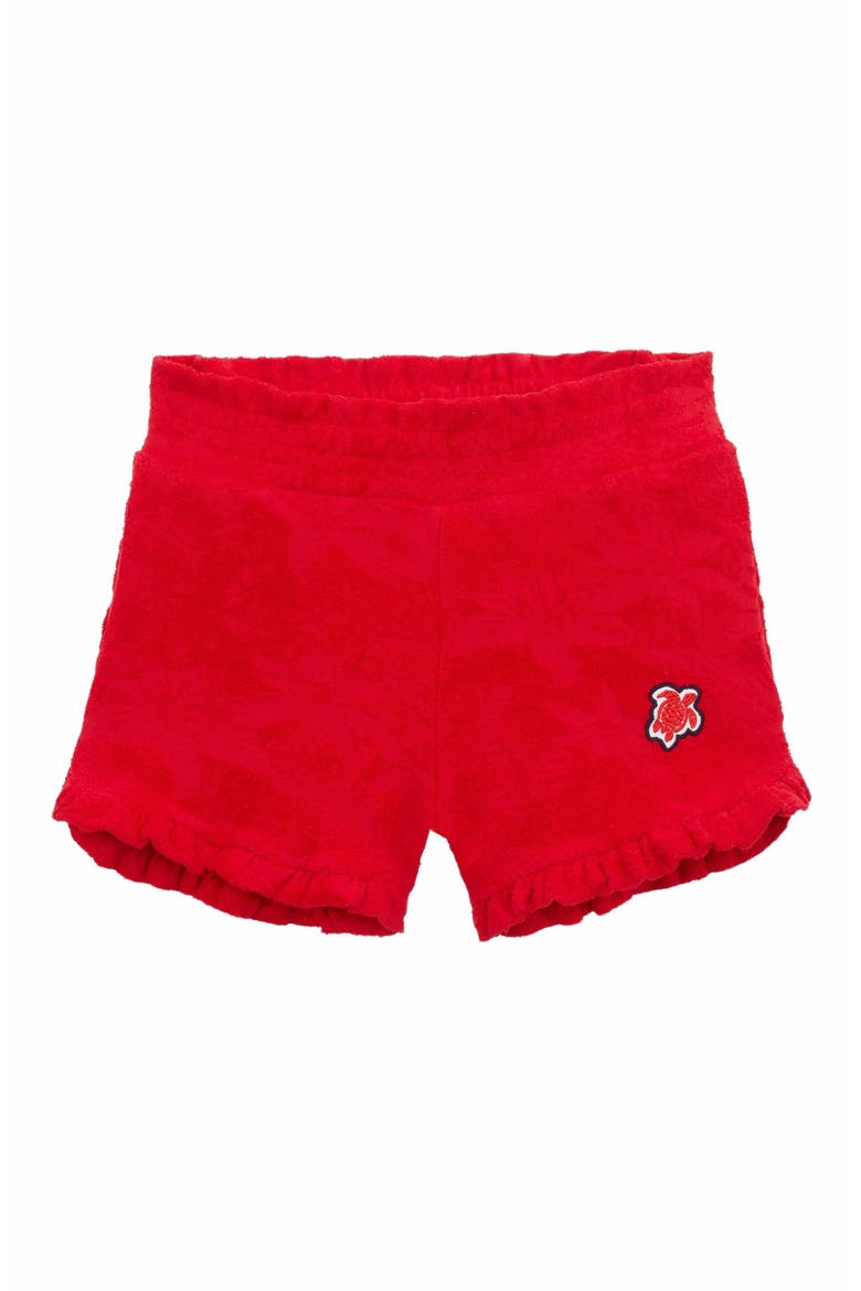Kids' Jacquard Flower Power Terry Shorts, Main, color, LIPSTICK