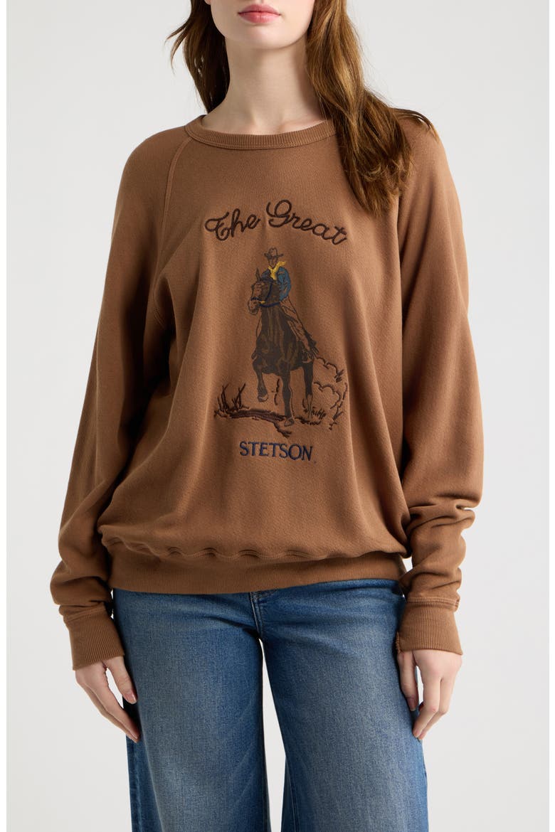 x Stetson The College Graphic Sweatshirt, Main, color, TOBACCO