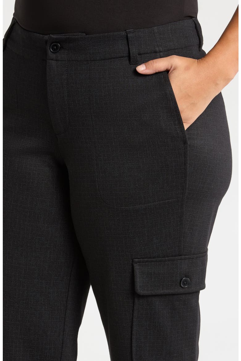 Utility Crop Cargo Pants, Alternate, color, BLACK CROSSHATCH