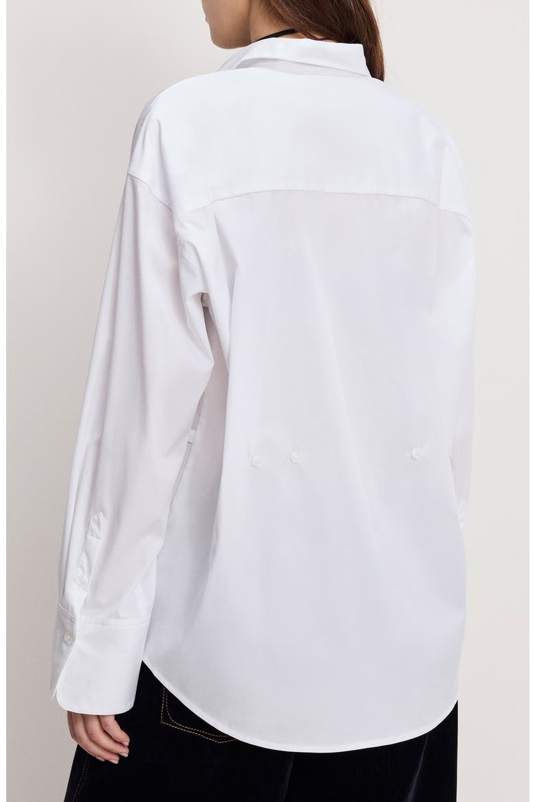 Oversize Cotton Poplin Button-Up Shirt, Alternate, color, WHITE001