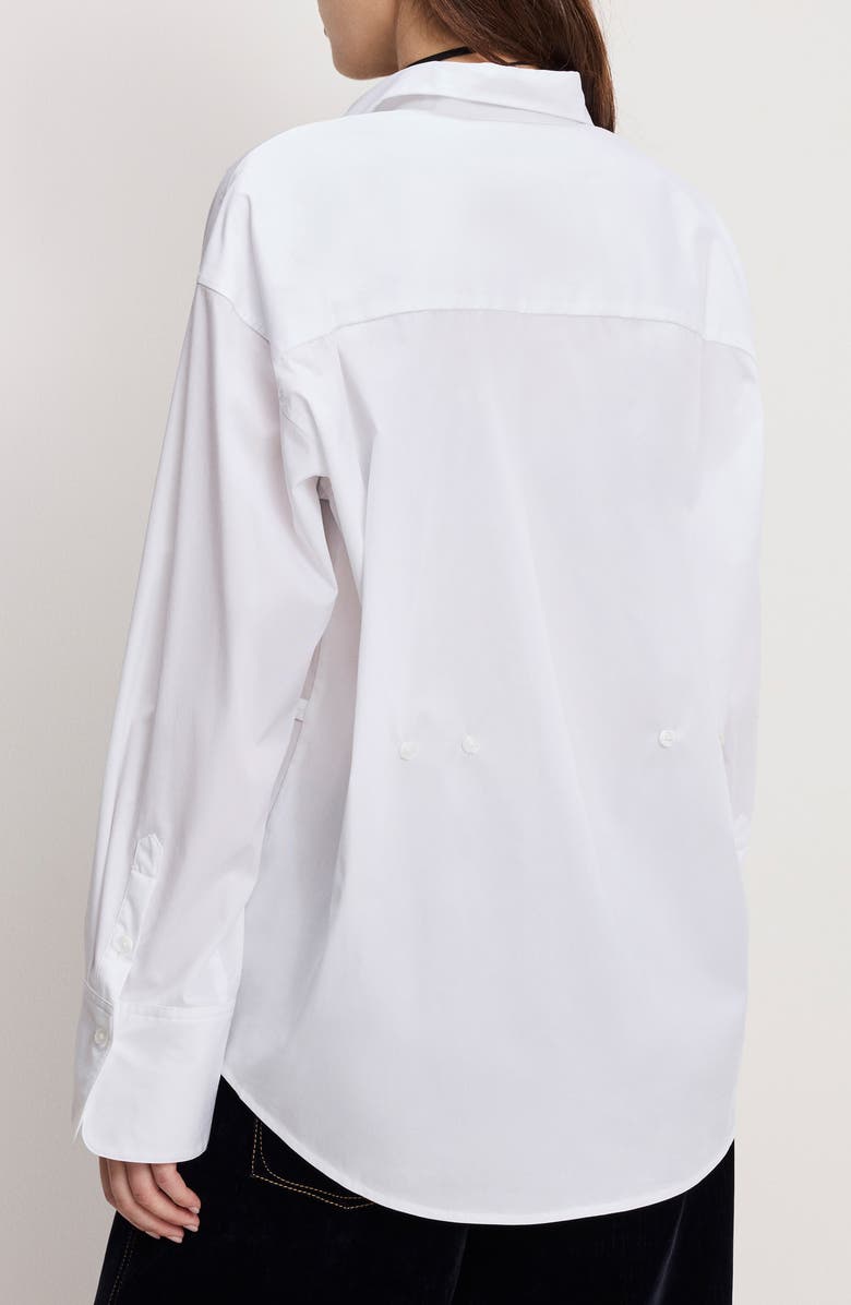 Good American Oversize Cotton Poplin Button-Up Shirt, Alternate, color, White001
