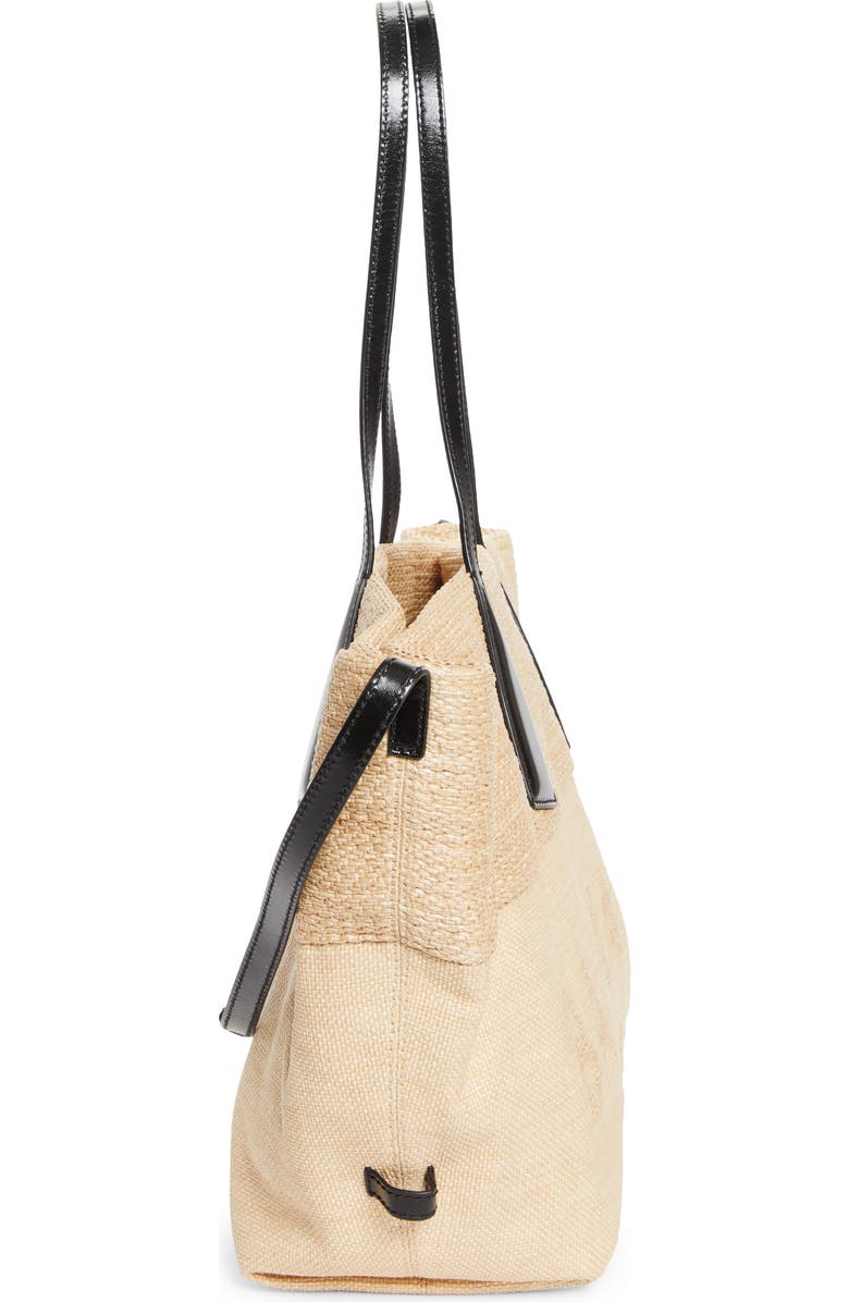 Balmain Track Raffia & Jacquard Tote, Alternate, color,