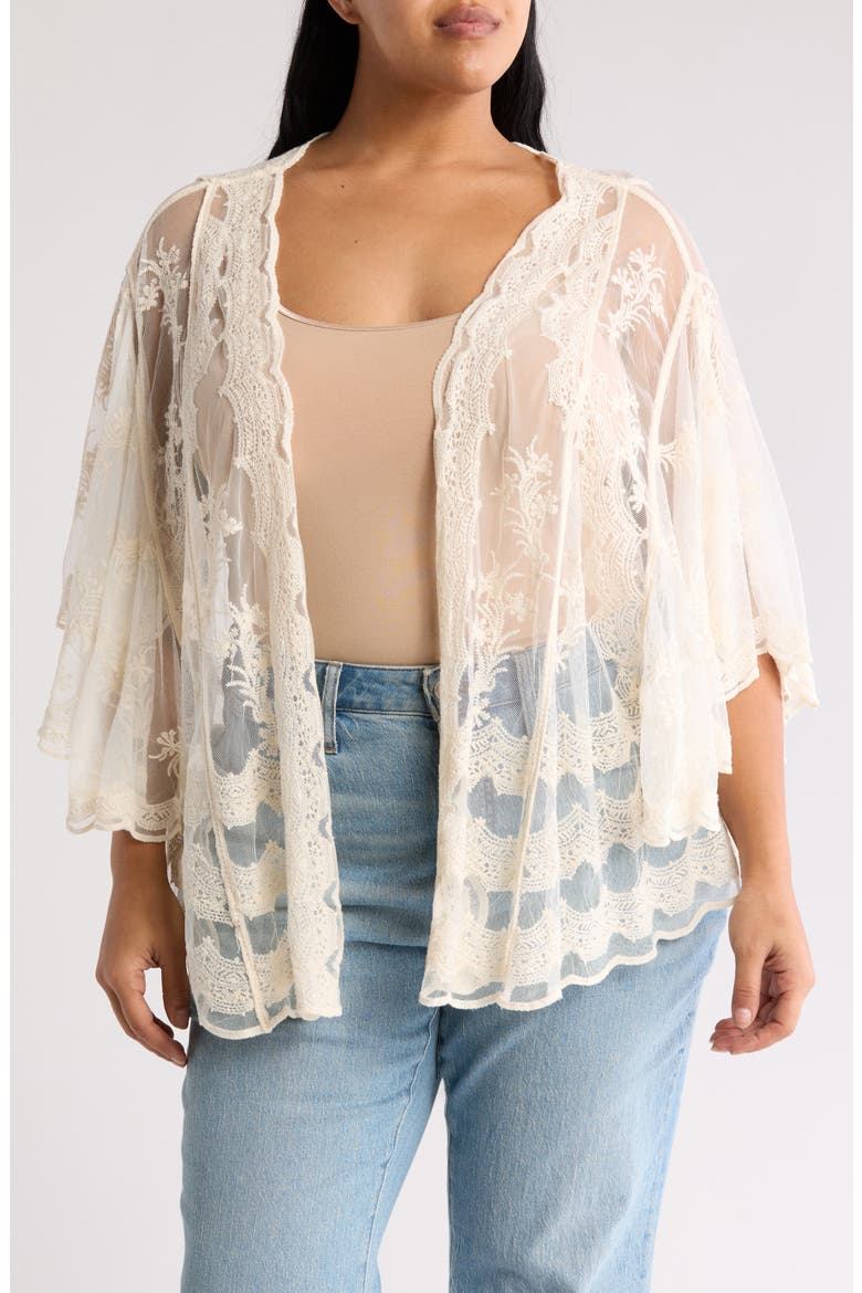 Lace High/Low Wrap, Main, color, NATURAL