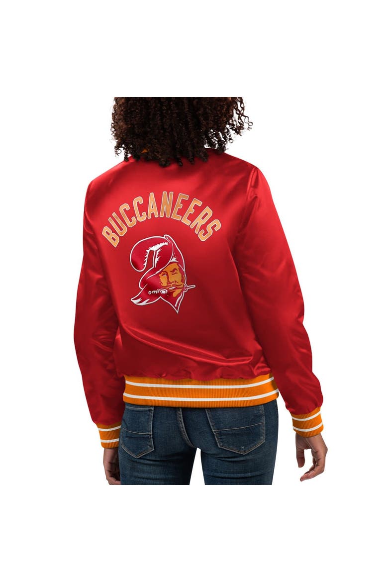 Women's Starter Red Tampa Bay Buccaneers Full Count Satin Full-Snap Varsity Jacket, Alternate, color, Red