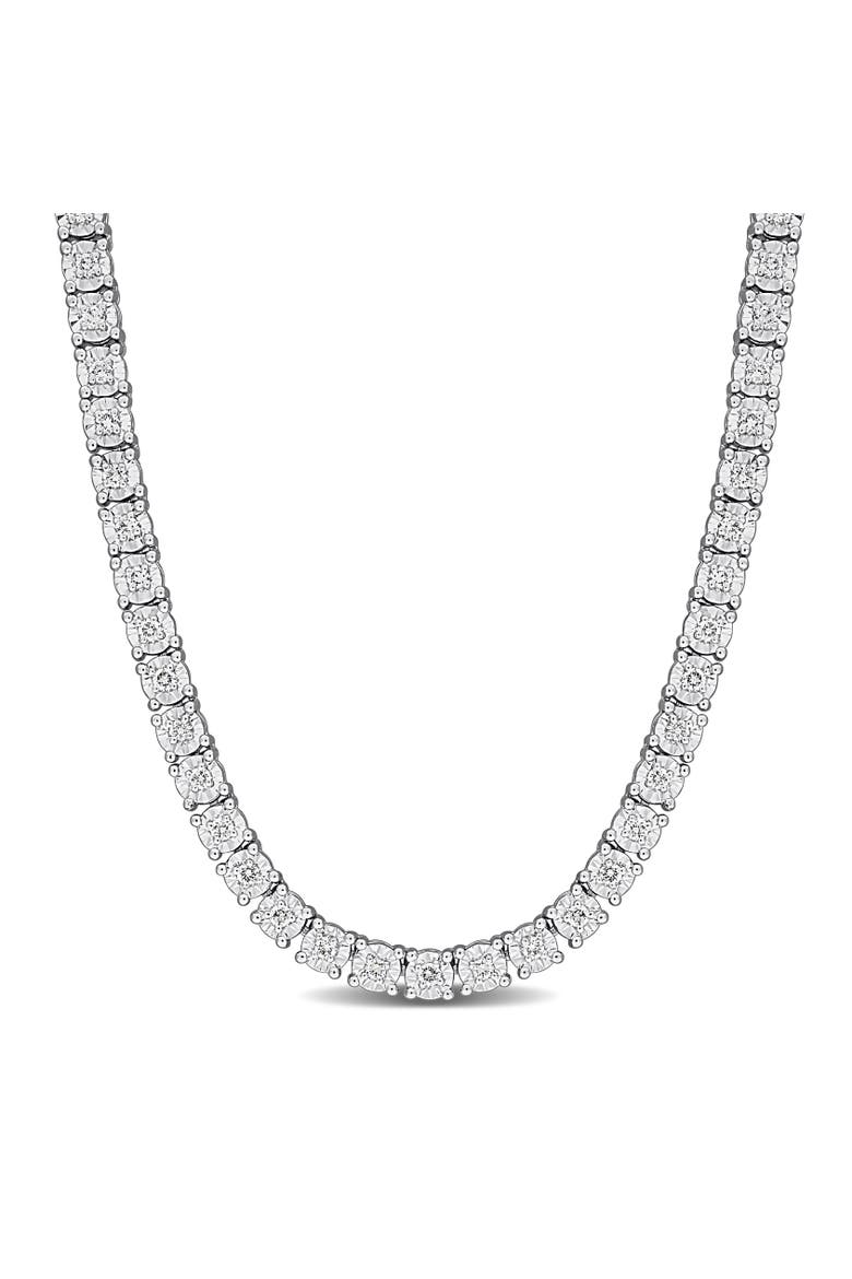 1-7/8 CTW Lab-Grown Diamond Tennis Necklace, Main, color, Sterling Silver