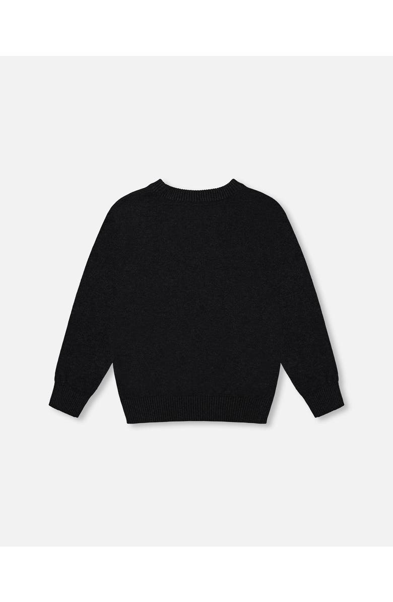 Deux par Deux Boy's Sweater With Deer Flocking Dark Gray, Alternate, color, 