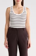 T Tahari Stripe Scoop Neck Tank