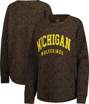 GAMEDAY COUTURE Women's Gameday Couture Brown Michigan Wolverines Leopard Oversized Sweatshirt