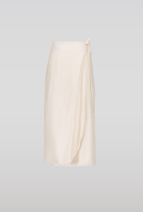 Raw Silk Wrap Skirt